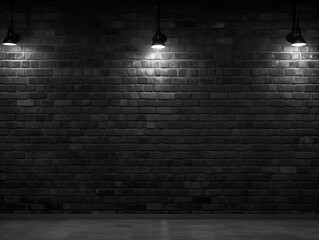 Texture of a black brick wall abstract dark background for your product display