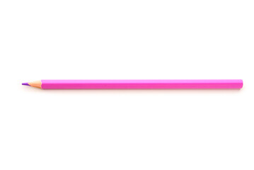 Pink pencil on white background