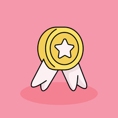 Best badge Free vector cartoon icon illustration. customer experience icon concept isolated . flat cartoon style