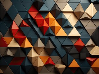 Illustration of a colorful abstract wall made up of different shapes and sizes. Generative AI