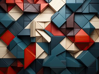 Illustration of a vibrant mosaic wall made of various colored blocks. Generative AI