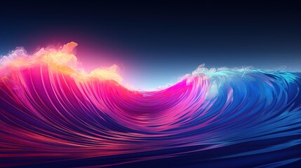 Neon waves, big swings. AI generation