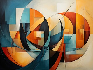 Illustration of a vibrant and dynamic abstract painting. Generative AI
