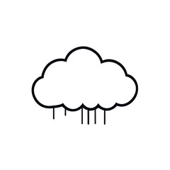 cloud stroke icon with rain, vector illustration line art