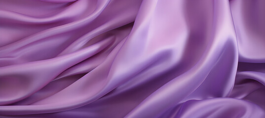 Light purple silk satin. Shiny smooth fabric. Wavy folds. Elegant lilac background with space for...