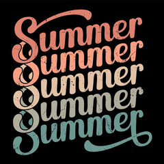 Summer vintage t shirt design, typography retro illustration design.