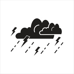 thunder storm vector icon line template