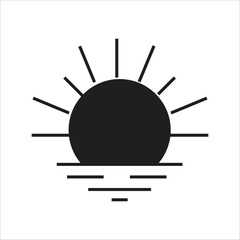 sunset vector icon line template