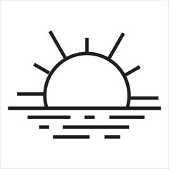 sunset vector icon line template