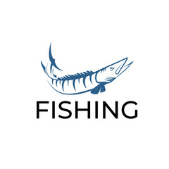 Sleek barracuda logo. Conveys power, agility, and determination. Vector illustration.