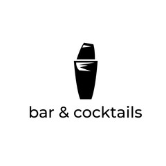 Shaker Bar logo. Craft cocktails ideal for trendy bars. Vector illustration