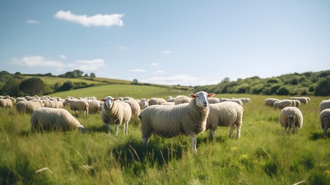 sheep in the green field