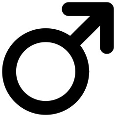 Gender symbol male icon. Man sign vector illustration isolated on white background.