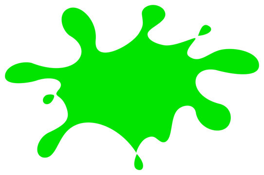 Green paint splatter. Ink vector illustration isolated on white background.