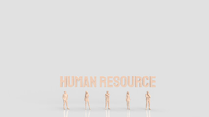 The Human resources Text and human figure for Business concept 3d rendering