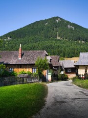 Fototapeta na wymiar Vlkolínec has been listed as a UNESCO World Heritage Site since 1993, and is one of ten Slovak villages that have been given the status of a folk architecture reservations
