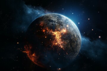 Obraz na płótnie Canvas Stunning planet amidst cosmos. Generative AI