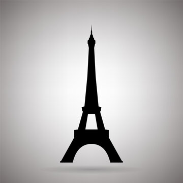 Eiffel tower in Paris. Vector EPS10. Isolated on white background.
