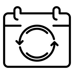 calendar clock icon, line icon style