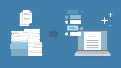 大量の書類をデジタル化してAIチャットで活用DX