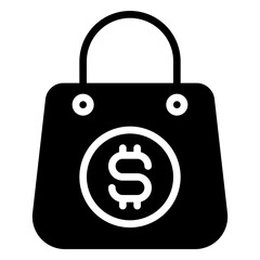 Dollar icon, glyph icon style