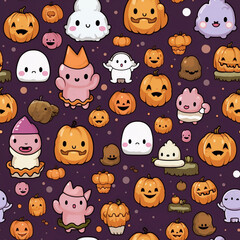 Obraz premium halloween seamless pattern