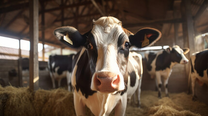 Obraz na płótnie Canvas The cow livestock in the farm