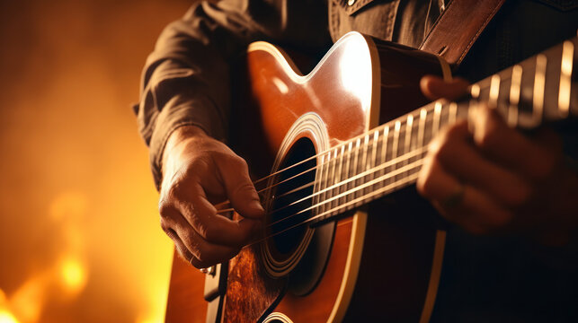Close-up Western Guitar Music