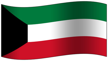 Kuwait flag waving 3D icon
