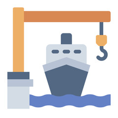 Shipyard dock ship boat icon
