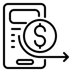 money transfer icon, line icon style
