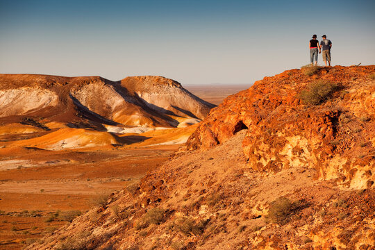 A couple enjoy the sunset in the Flinders Ranges National Park South Australia