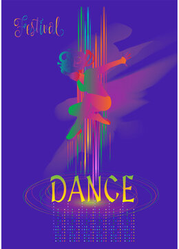 Abstract Jazz music dance Summer festival brochure cover poster modern design elements, dynamic sound waves fluid shapes music symbols, musician, dancer, futuristic banner sign template vector