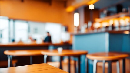 コーヒーショップやカフェの背景、ボケの背景｜Coffee shop or cafe background, bokeh background. Generative AI