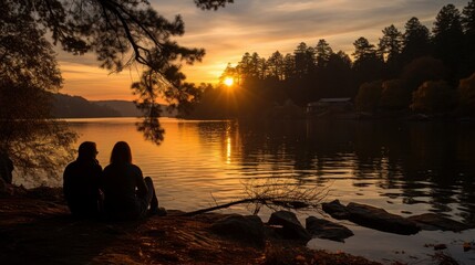 sunset on the river