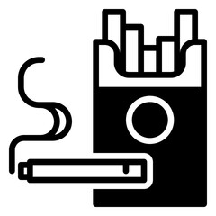 cigarette icon, outline color icon style