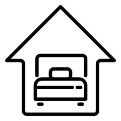 bedroom icon, line icon style