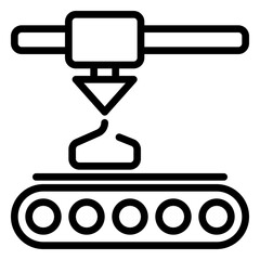 3d printer icon, line icon style