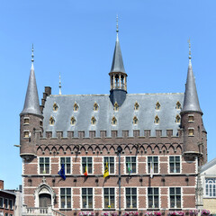 Fototapeta premium City hall of Geraardsbergen or Grammont in neo gothic style in Flanders, Belgium