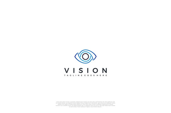 Eye Logo media icon, Vision, eyecare, logotype concept idea. Vector Design template element