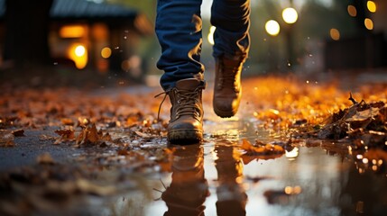 person walking in the snow