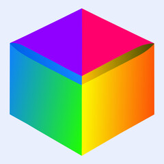 3d colorful cube , box