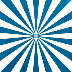 Blue vintage Circus sunburst background pattern, paper texture, old tent style, wallpaper template, party design 