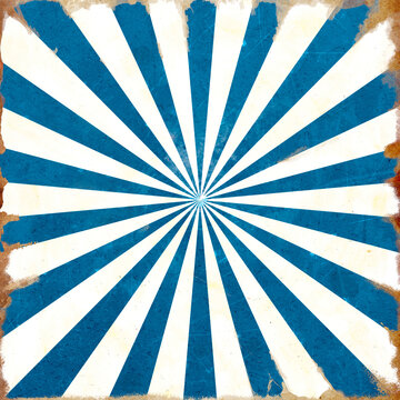 Denim blue vintage circus sunburst ray tent patern background in grunge style