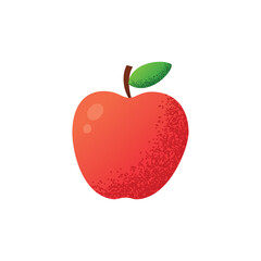 Red apple cartoon icon isolated vector illustration