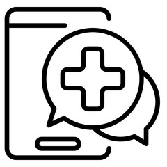 Obraz premium Medical App icon, line icon style