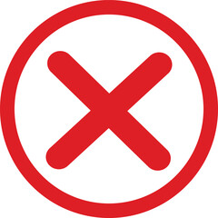 line  Red cross sign icon. Wrong mark. Red cross X symbol. Red grunge X icon. Cross brush sign isolated on white background.