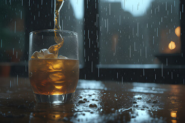 a drink on a rainy day.
Generative AI