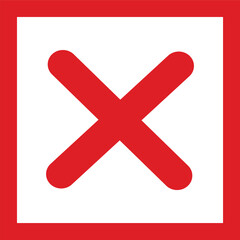 Fototapeta premium line Red cross sign icon. Wrong mark. Red cross X symbol. Red grunge X icon. Cross brush sign isolated on white background.