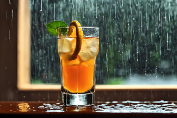 a drink on a rainy day.
Generative AI